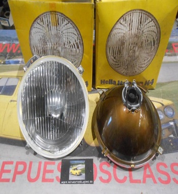 12021 PH4N2 JUEGO OPTICAS FAROS HELLA H4 CRISTAL PLANO SEAT 124, 850 HELLA 1A6901760024