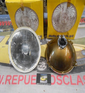 12022 PH4N2 JUEGO OPTICAS FAROS HELLA H4 SIMCA 1000, 1200 ANCLAJE CIBIE HELLA 1A8908068014