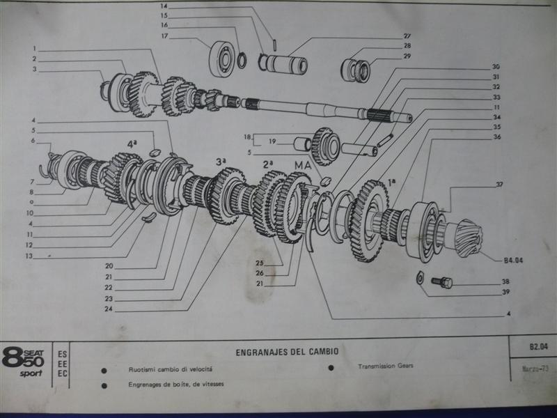 35x72/76x27 FIG.8 RODAMIENTO POSTERIOR EJE SECUNDARIO CAJA CAMBIOS SEAT 850, 133