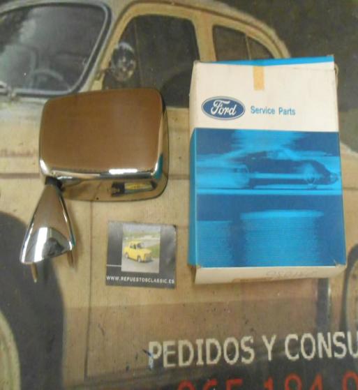 RET172 RETROVISOR IZQUIERDO FORD FIESTA MKI METAL CROMADO ORIGINAL FORD