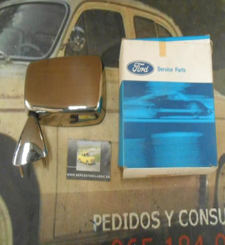 RET172 RETROVISOR IZQUIERDO FORD FIESTA MKI METAL CROMADO ORIGINAL FORD