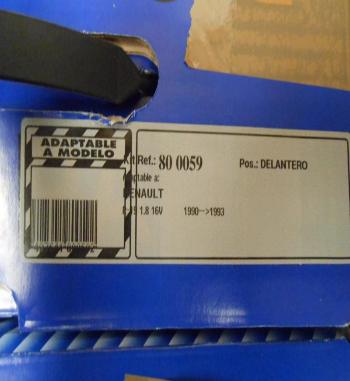 KZ800059 KIT DISCOS Y PASTILLAS DE FRENO DELANTERO RENAULT 19 1.8 16v