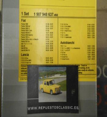 1987948637 KIT DISTRIBUCION BOSCH PARA AUTOBIANCHI - FIAT - LANCIA 1.0 , 1.1