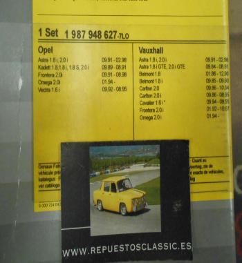 1987948627 KIT DISTRIBUCION BOSCH PARA DAEWOO - OPEL - VAUXHALL 1.8i , 2.0i