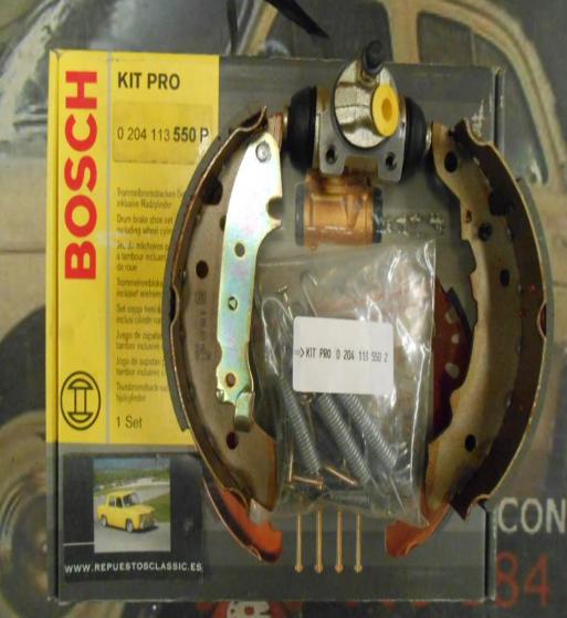 0204113550 KIT FRENO TRASERO BOSCH PEUGEOT 104 , RENAULT EXPRESS I / II 1.1 , FUEGO 1.4 , 1.6 , RENAULT 9 , 11 , 14 , 15 , 18