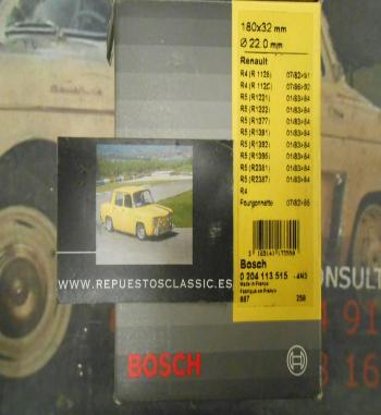 0204113515 KIT FRENO TRASERO BOSCH RENAULT R4 , R5