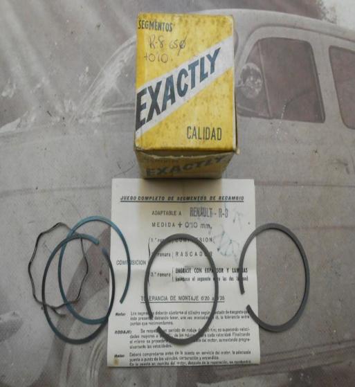 SEG08 JUEGO SEGMENTOS 4 PISTONES 65 + 0´10 mm 2x2x3,5mm MOTOR 968 RENAULT 4, 5, 6, 7, 8