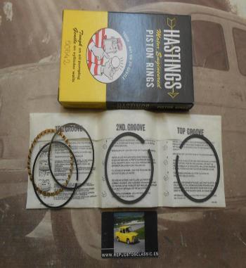 SEG09 JUEGO SEGMENTOS 4 PISTONES 74mm SIMCA 1000 , 1100 , 1200 , 1301 , HORIZON MOTOR 1118cc, 1290cc, 1,75x2x4mm, HASTINGS