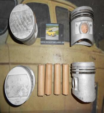 PS23 JUEGO PISTONES 68 mm CON SEGMENTOS 1,5 - 2 - 4 mm BULON 22 mm ALT. 75 CON DEFLECTOR
