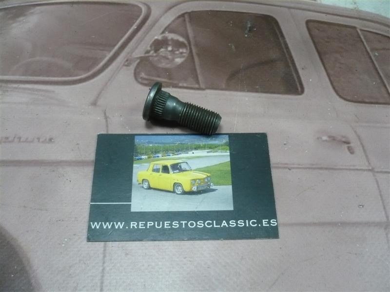 ES01 ESPARRAGO RUEDA RENAULT 8, 10, DAUPHINE, ALPINE A110 MEDIDAS BASE ESTRIADO 14, ROSCA 12, LONGITUD 37