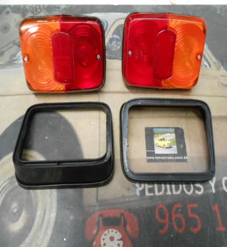 Pi08P3 JUEGO PILOTOS TRASEROS EBRO F108 BICOLOR COMPLETO CON GOMA