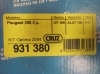 BAC54 931380 KIT OPTIMA SOPORTES FIJACION BACA-BARRAS DE TECHO CRUZ, PEUGEOT 206 3p. (PARA BARRAS OT-105, ALUT-108)
