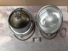 64P9 JUEGO OPTICAS FAROS ORIGINALES BOSCH CON CERQUILLO BISEL CROMADO PORSCHE 356, VW BEETLE 47- 68, REF. 111941021A