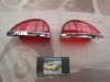 66P8  JUEGO TULIPAS ROJAS FORMA CUÑA PILOTO UNIVERSAL CAMION CLASICO , AUTOCAR , REMOLQUE , CARAVANA , MEDIDA 95x63mm