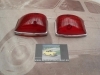 66P8  JUEGO TULIPAS ROJAS FORMA CUÑA PILOTO UNIVERSAL CAMION CLASICO , AUTOCAR , REMOLQUE , CARAVANA , MEDIDA 95x63mm