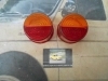 PI32 PI3 JUEGO TULIPAS PILOTO REDONDO ROJO/AMBAR TRASERO CAMION, REMOLQUE, TRACTOR CON LUZ DE MATRICULA MEDIDA 80mm
