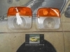 PI100 PI4 JUEGO TULIPAS PILOTOS TRASEROS CAMION REMOLQUE CARAVANA TRACTOR AMBAR/BLANCO MEDIDA 110x100mm SIM 301.18