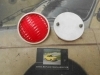 PI236 PI4 JUEGO 2 CATADIOPTRICOS REDONDOS CAMION AUTOBUS REMOLQUE TRACTOR CARAVANA MEDIDA 85mm