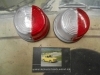 PI251 PI4 JUEGO PILOTOS REDONDOS LATERAL CAMION REMOLQUE CARAVANA LUZ POSICION BICOLOR ROJO/BLANCO MODELO IRZO 75x40mm DE TORNIL