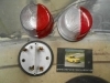 PI251 PI4 JUEGO PILOTOS REDONDOS LATERAL CAMION REMOLQUE CARAVANA LUZ POSICION BICOLOR ROJO/BLANCO MODELO IRZO 75x40mm DE TORNIL
