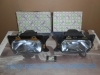 ISE08 JUEGO FAROS COMPLETO CIBIE SEAT 131 1ª SERIE FOCO EUROPEO E9 CON SOPORTES