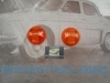 ISE358 JUEGO TULIPAS REDONDAS AMBAR PILOTOS DELANTEROS SEAT 850 COUPE Y SPORT 1ª SERIE