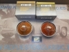 IT74 JUEGO OPTICAS FAROS ANTINIEBLA AMARILLAS CIBIE IODE 40 CON CERQUILLO CROMADO TALBOT 180
