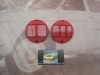 PI388 P2 JUEGO CATADIOPTRICOS REDONDOS ROJOS CAMION AUTOBUS CARAVANA REMOLQUE TRACTOR DIAM. 77mm