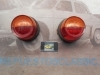 PI466P2 JUEGO PILOTOS TRASEROS REDONDOS ROJO / AMBAR CAMION , REMOLQUE , TRACTOR CON LUZ DE MATRICULA MEDIDA 117x82mm , 3 SERV.
