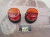 PI470P2 JUEGO PILOTOS REDONDOS ROJO / AMBAR CAMION , REMOLQUE , TRACTOR CARAVANA MEDIDA 85x63mm , 2 SERVICIOS CON LUZ MATRICULA