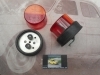 PI470P2 JUEGO PILOTOS REDONDOS ROJO / AMBAR CAMION , REMOLQUE , TRACTOR CARAVANA MEDIDA 85x63mm , 2 SERVICIOS CON LUZ MATRICULA