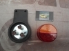 PI472P2 PILOTO TRASERO COLGANTE REDONDO ROJO / AMBAR CAMION , REMOLQUE , TRACTOR CARAVANA MEDIDA 145x90x55mm , 3 SERVICIOS