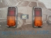 PI487P2 JUEGO PILOTOS UNIVERSALES TRASEROS BICOLOR AMBAR / ROJO VEHICULO CLASICO ,  CAMION , AUTOBUS , CARAVANA
