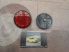 Pi532P2 JUEGO CATADIOPTRICOS REDONDOS COLOR ROJO CAMION AUTOBUS TRACTOR REMOLQUE CARAVANA MEDIDA 59x8mm