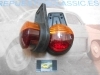 PI590P2 JUEGO PILOTOS TRASEROS COLGANTES CAMION CLASICO, TRACTOR, REMOLQUE CON LUZ MATRICULA ROJO/AMBAR