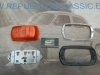 PI176 PI4 JUEGO PILOTOS DELANTEROS MERCEDES DKW F1000 COMPLETOS AMBAR MEDIDA 171x92mm CON PORTALAMPARAS Y GOMA